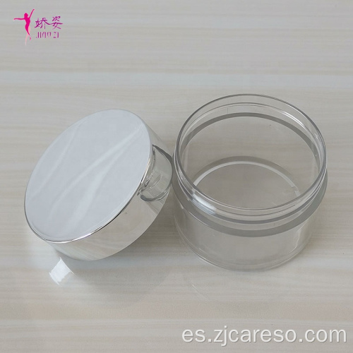 Tarro de crema facial PET transparente cosmético